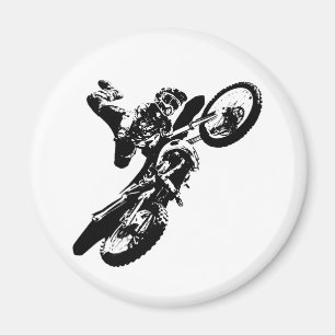 Imã Pop de Arte Branca Negra Motocross Motorcyesporte