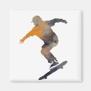 Imã Pop de Ilustração Desafio do Esporte do Skateboard