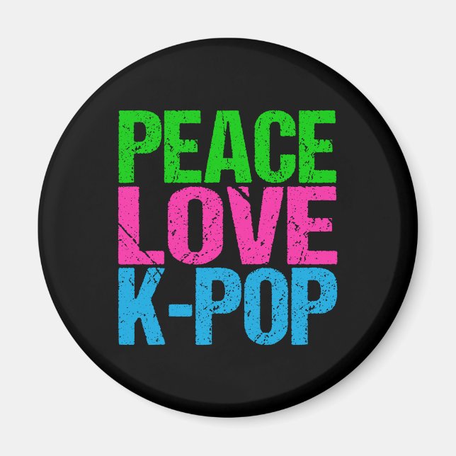 Imã Pop Music Peace Love K-Pop (Frente)
