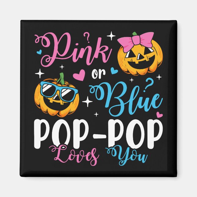 Imã Pop-Pop De-Rosa Ou Azul Te Ama Pumpkin Baby Square (Frente)
