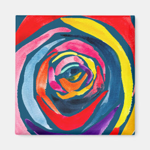 Imã pop rosa de aquarela abstrato