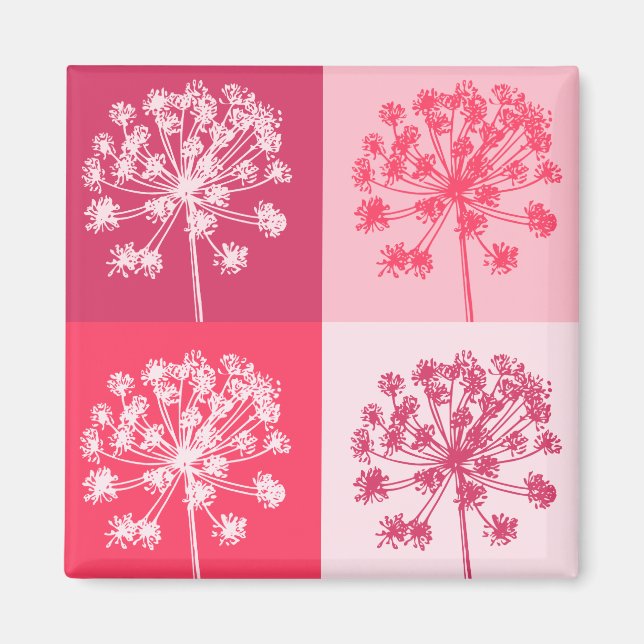 Imã Popart Rosa Floral (Frente)