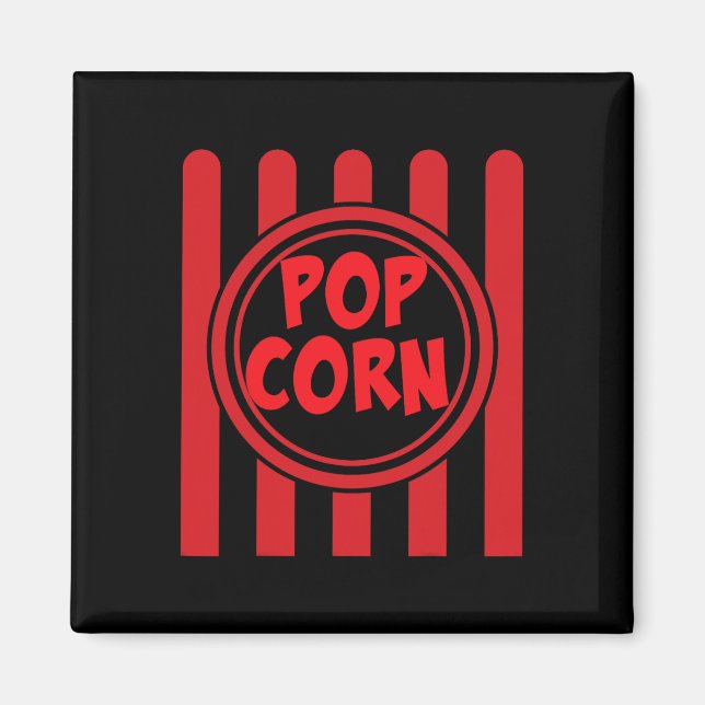 Imã Popcorn Carnival Costume Shirt Engraçado Red Str (Frente)