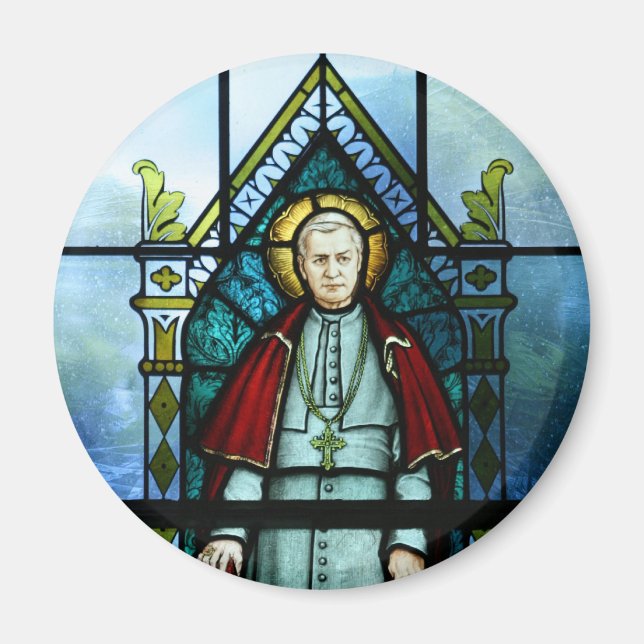 Imã Pope Santo Pius X Arte De Vidro Arrefecida (Frente)