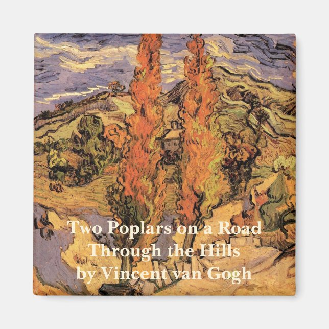 Imã Poplars on Road Through Colinas por Vincent van Go (Frente)