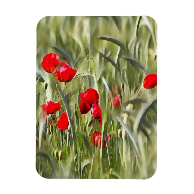 Ímã Poppies de Milho (Vertical)