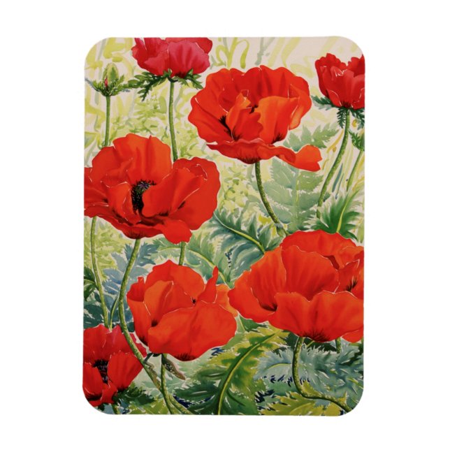 Ímã Poppies Vermelhos Grandes (Vertical)