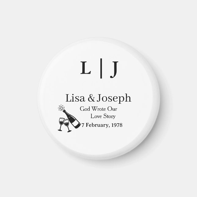 Imã Popping Champagne &Toasting Glasses Party Wedding  (Frente)