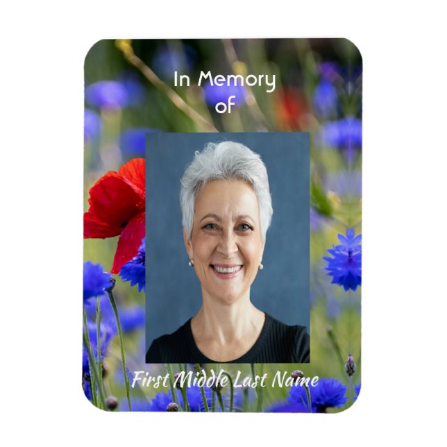Ímã Poppy Cornflower Meadow Memorial Pocket Keepsake (Vertical)