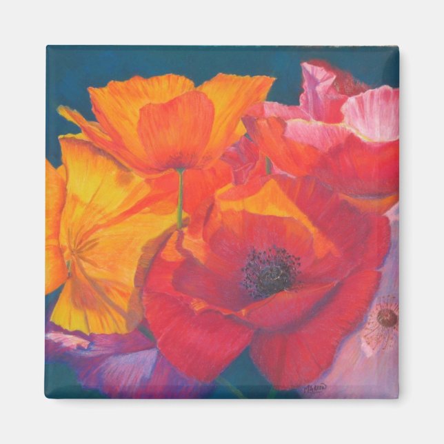 Imã Poppy Medley Painting Magnet (Frente)