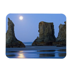 Ímã Pôr da lua, Praia de Bandon, Oregon.