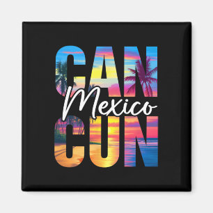 Imã Pôr do sol da árvore de palmeira do México Cancun