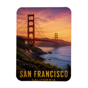 Ímã Pôr do sol da ponte Golden Gate São Francisco Cali