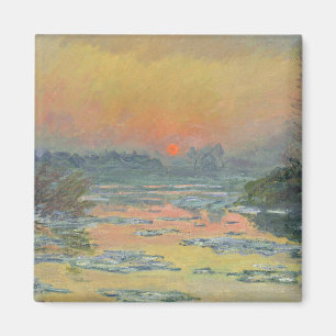 Imã Pôr do sol do rio Sena no inverno (Claude Monet)