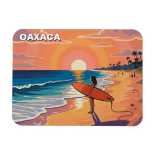 Ímã Pôr do sol do surfista moderno Oaxaca México
