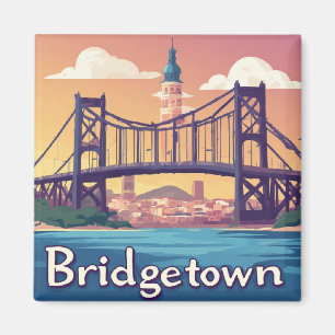 Imã Pôr do sol em Bridgetown Ponte sobre a água com a