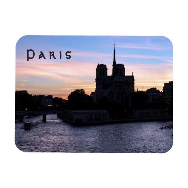Ímã Pôr do sol em Notre Dame de Paris (Horizontal)