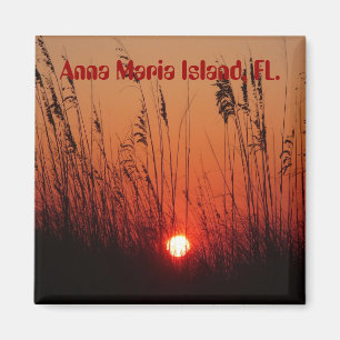 Imã Por do sol na ilha de Anna Maria, FL., ímã