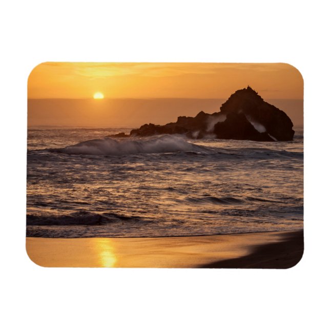 Ímã Pôr do sol na praia de Pfeiffer (Horizontal)