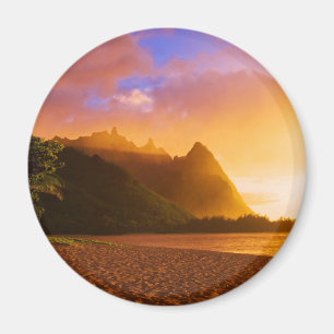 Imã Pôr do sol na praia dourada, Havaí
