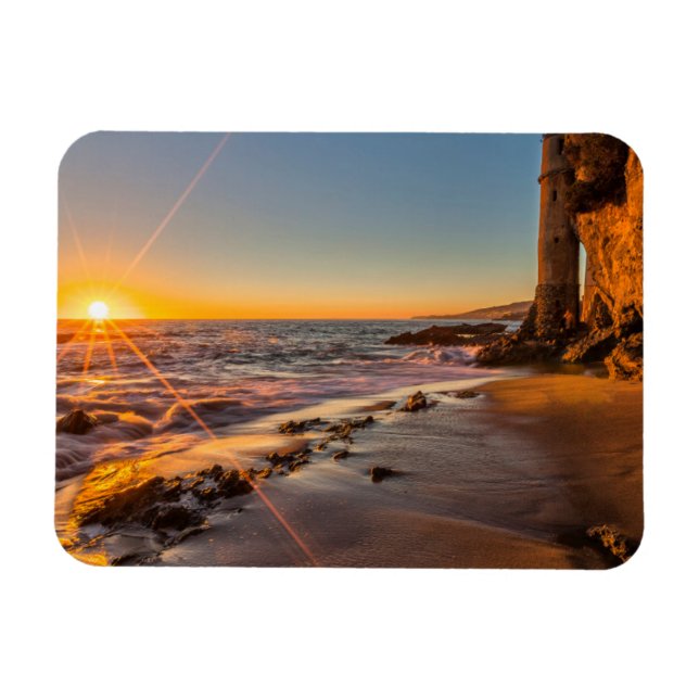 Ímã Pôr do sol na Praia Victoria 2 (Horizontal)