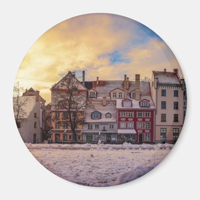 Imã Pôr do sol na rua em Riga (Frente)