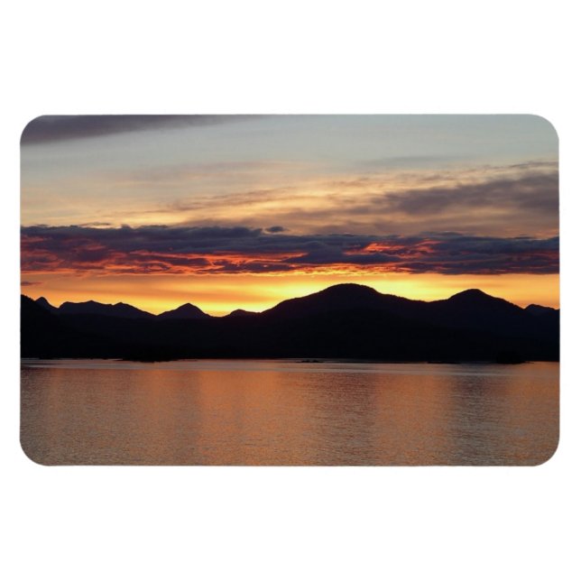 Ímã Pôr do sol no Alasca I Fotografia linda do Alasca (Horizontal)