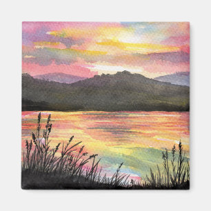 Imã Pôr do sol pelo lago