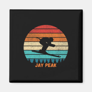 Imã Pôr do sol retrô Jay Peak Vermont Esqui Esquiador