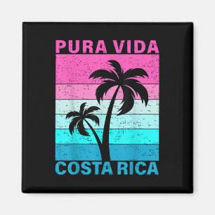 Imã Pôr do Sol Retrô Palmeira Costa Rica Férias Pura V