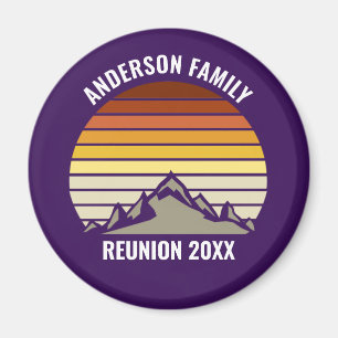 Imã Pôr do sol roxo retrô montanha personalizada