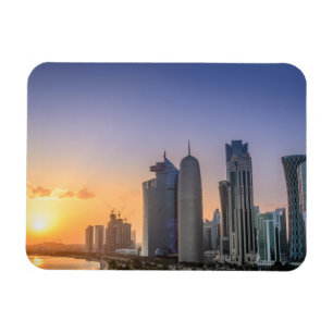Ímã Por do sol sobre a cidade de Doha, Qatar
