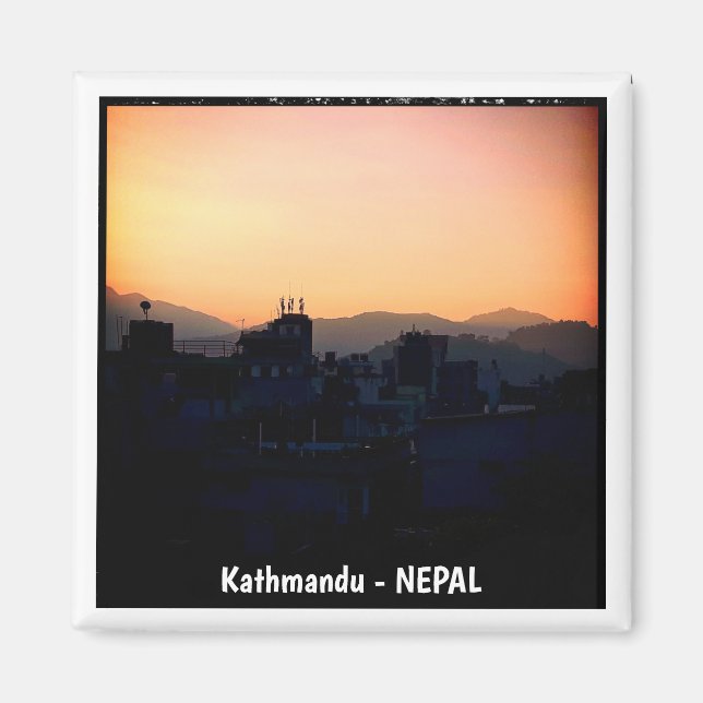 Imã Pôr do sol sobre Catmandu, Himalaia - Nepal (Frente)