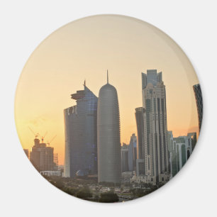 Imã Por do sol sobre ímã redondo de Doha, Qatar