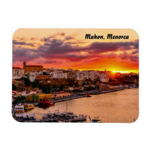 Ímã Pôr do sol sobre o porto de Mahon - Menorca, Espan