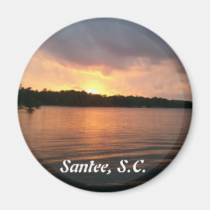 Imã Por do sol sobre o SC de Marion Santee do lago
