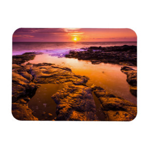 Ímã Pôr do sol sobre poças de maré, Havaí