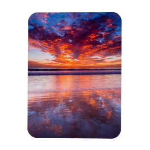 Ímã Pôr do sol vermelho sobre o mar, Califórnia