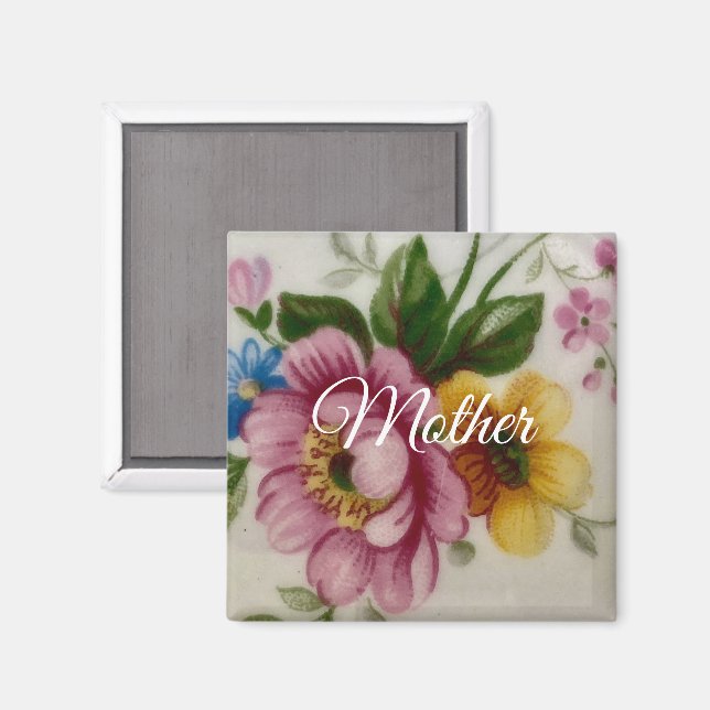 Imã Porcelain Inspired Floral  (Front/Back)