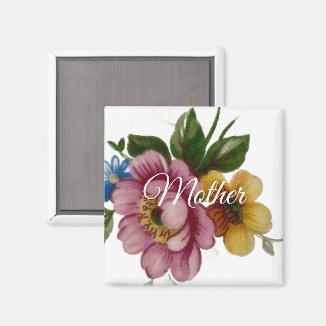 Imã Porcelain Inspired Floral  (Front/Back)