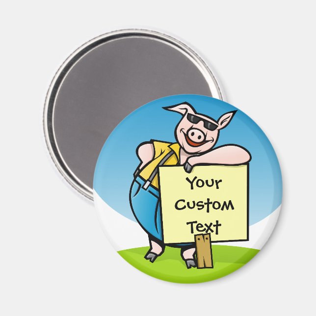 Imã Porco com sinal (Front/Back)