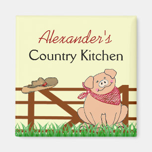 Imã Porco da fazenda da cozinha do país personalizado