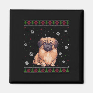Imã Porco de Natal de Pekingese Xmas Pet Animal Dog Lo
