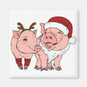 Imã porco de natal feio