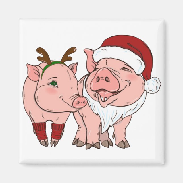 Imã porco de natal feio (Frente)