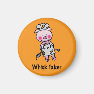 Imã Porco De Tomador De Whisk - Design De Chef Engraça