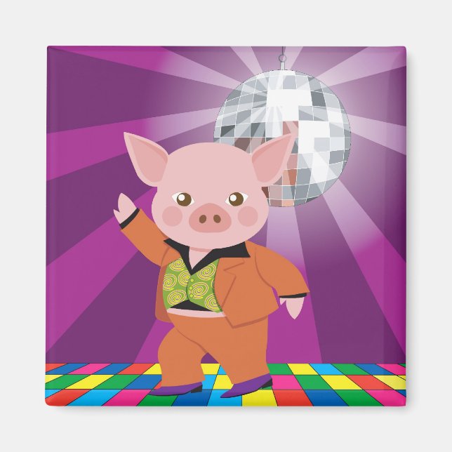 Imã porco discoteca no chão da dança (Frente)