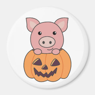 Imã Porco Em Pumpkin Suínos Doce Feliz Magneta De Hall