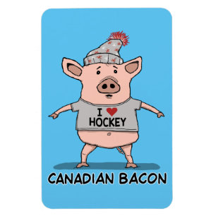 Ímã Porco engraçado e bonito do bacon canadense