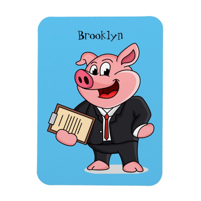 Ímã Porco engraçado em desenhos animados (Vertical)
